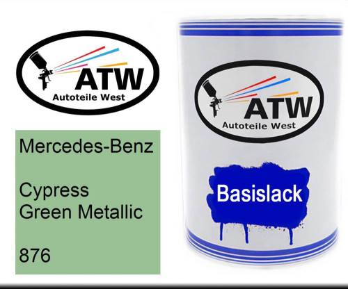 Mercedes-Benz, Cypress Green Metallic, 876: 500ml Lackdose, von ATW Autoteile West.